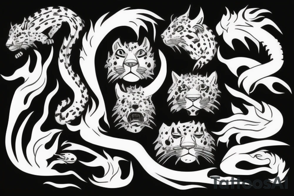 Jaguar with fire tattoo idea