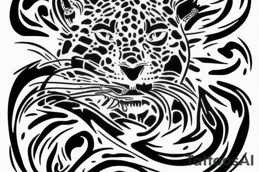 Jaguar with fire tattoo idea