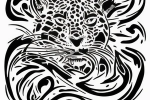 Jaguar with fire tattoo idea