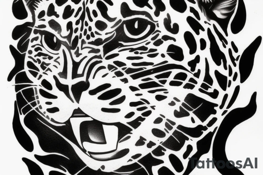 Jaguar with fire tattoo idea