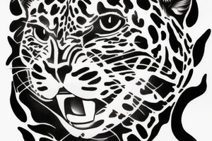 Jaguar with fire tattoo idea