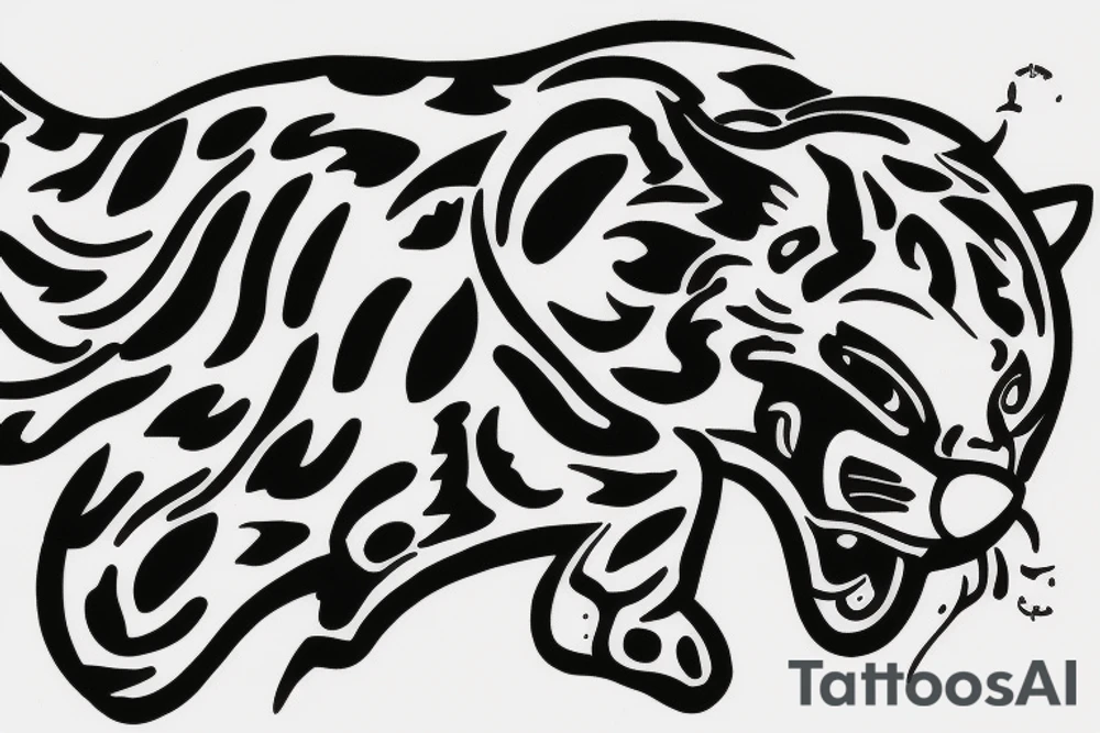 Jaguar with fire tattoo idea