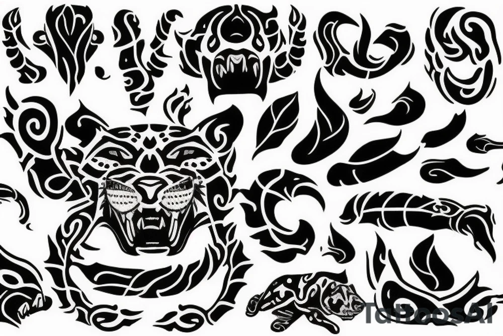 Jaguar with fire tattoo idea