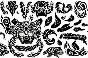 Jaguar with fire tattoo idea