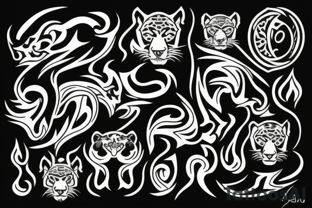 Jaguar with fire tattoo idea