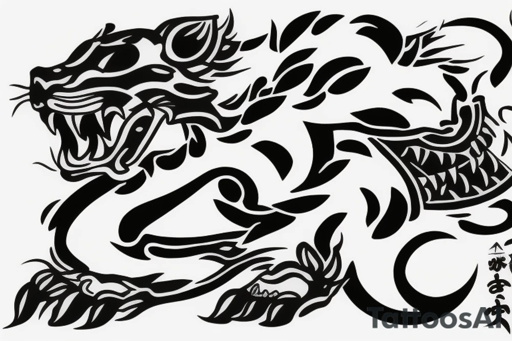 Jaguar with fire tattoo idea