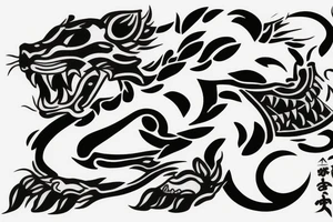 Jaguar with fire tattoo idea