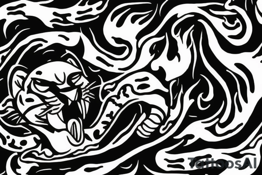Jaguar with fire tattoo idea