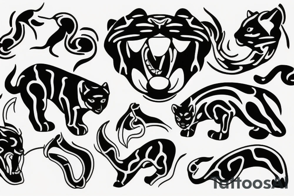 Jaguar with fire tattoo idea