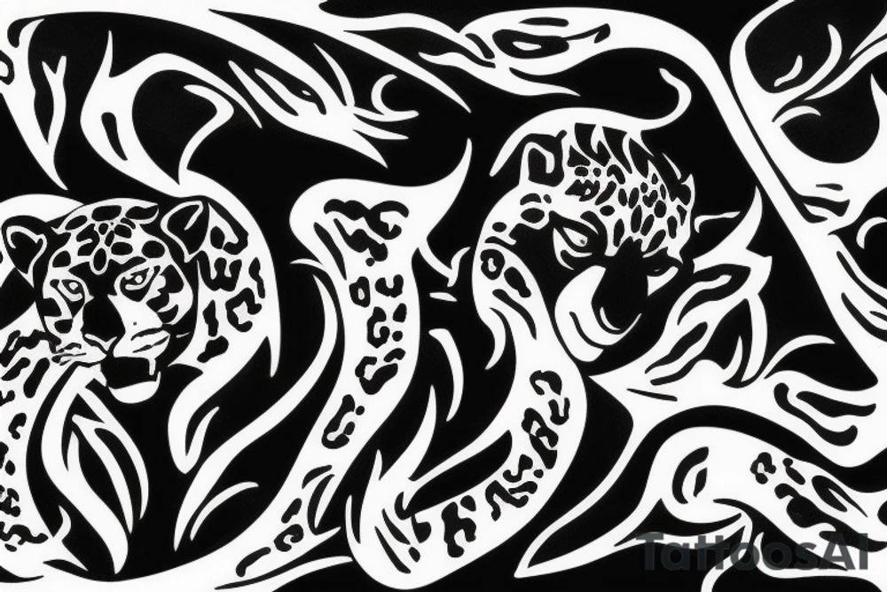 Jaguar with fire tattoo idea
