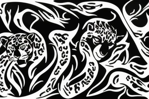 Jaguar with fire tattoo idea