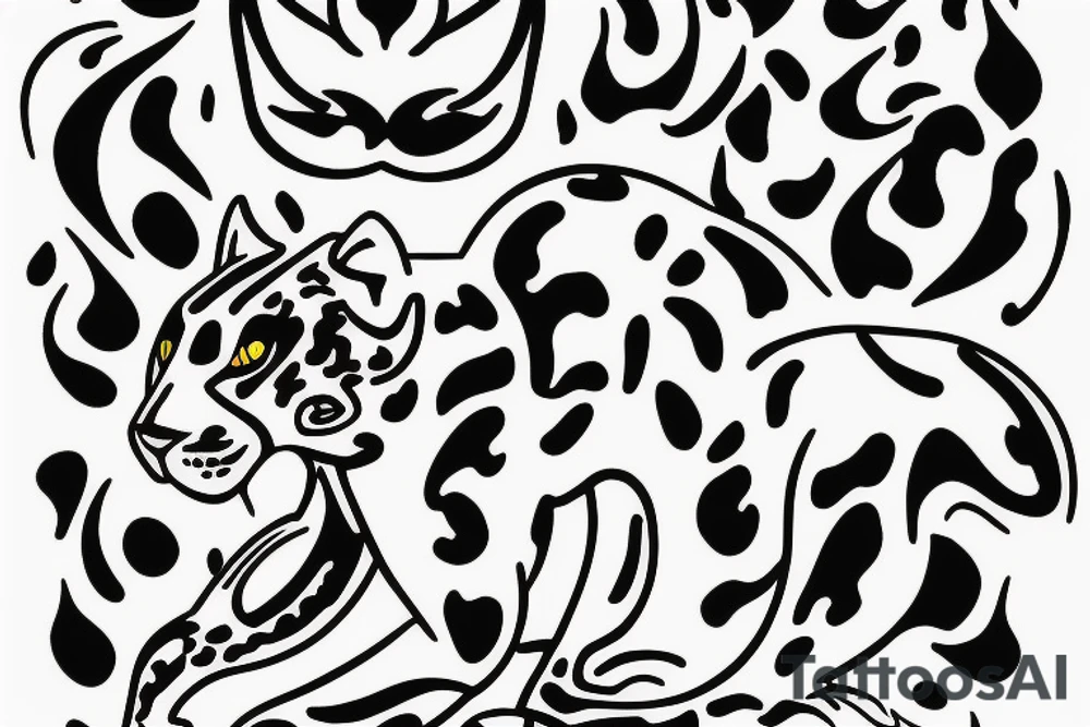 Jaguar with fire tattoo idea