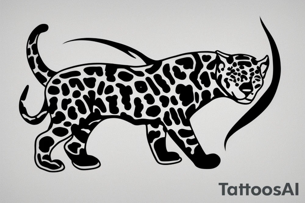 Jaguar with fire tattoo idea