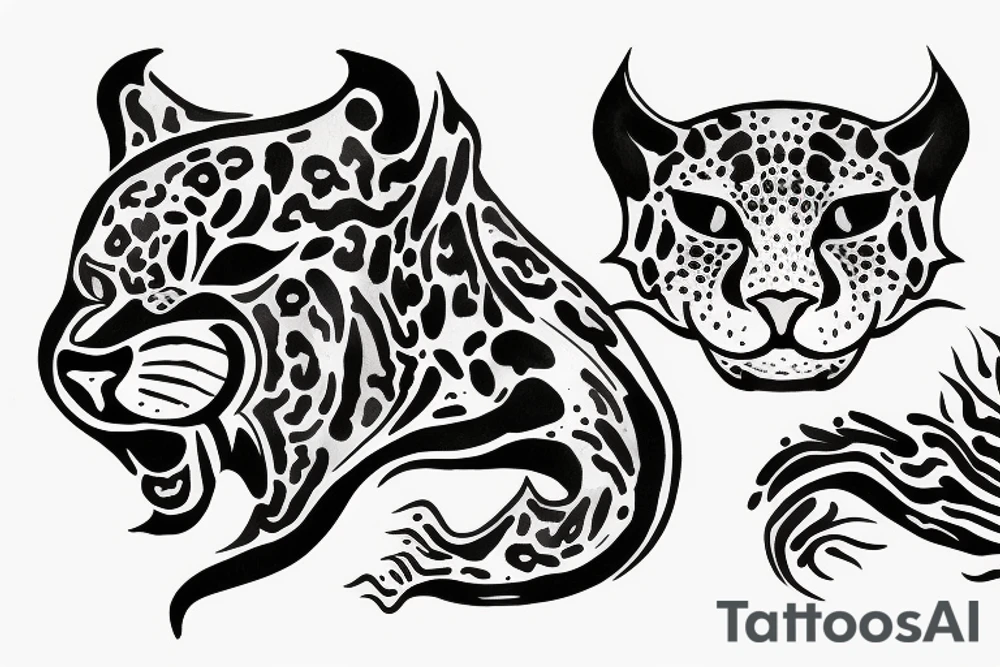 Jaguar with fire tattoo idea