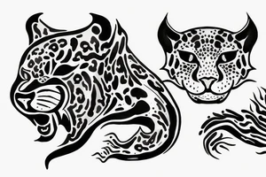 Jaguar with fire tattoo idea