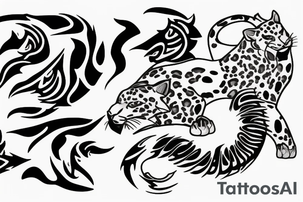 Jaguar with fire tattoo idea