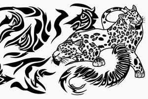 Jaguar with fire tattoo idea