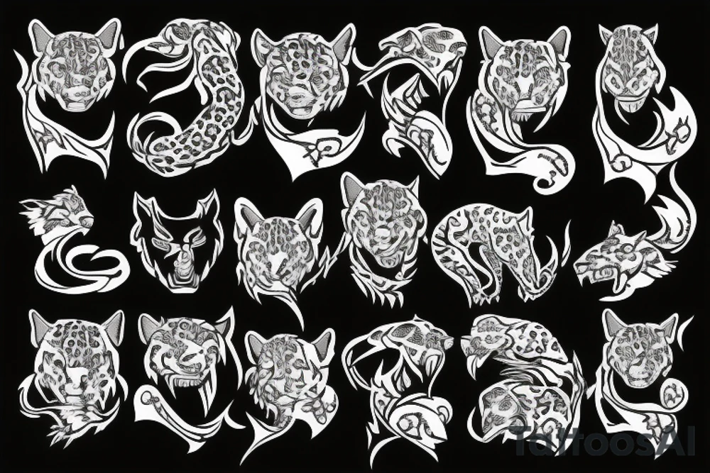 Jaguar with fire tattoo idea