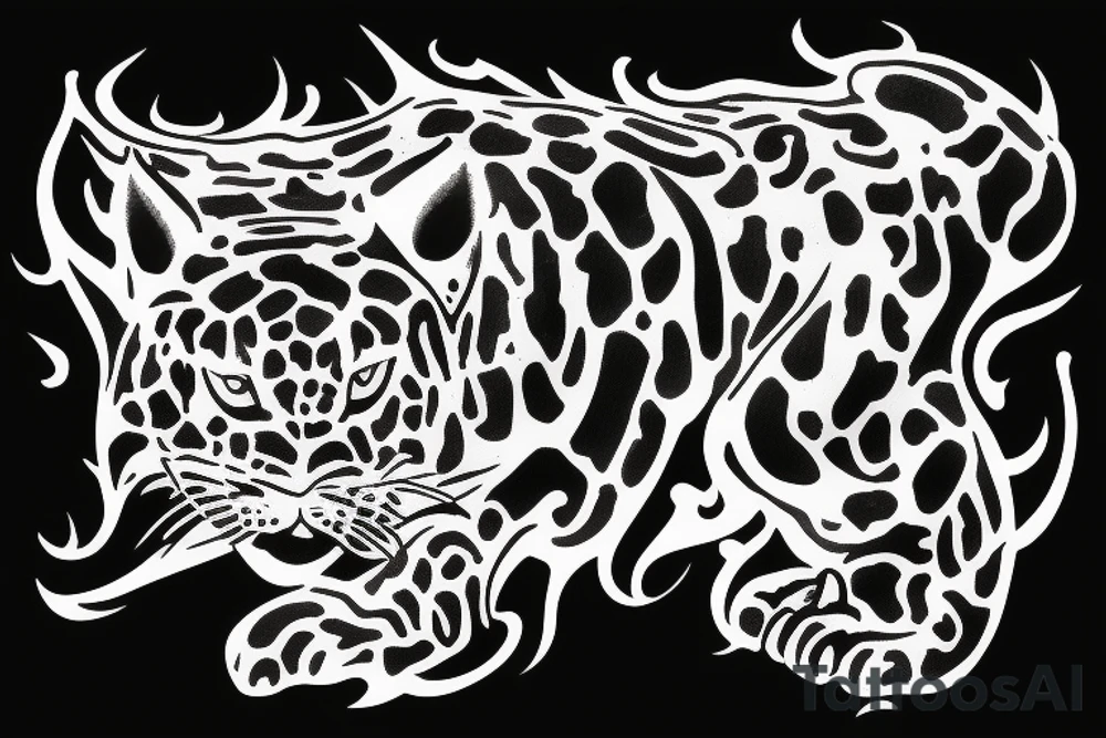 Jaguar with fire tattoo idea