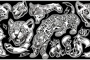 Jaguar on fire tattoo idea