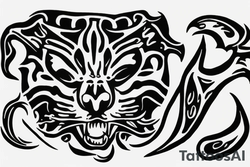Jaguar head with fire tattoo idea
