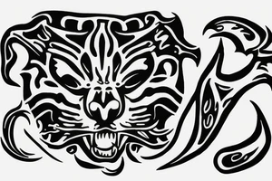Jaguar head with fire tattoo idea