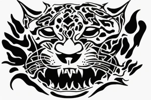 Jaguar head with fire tattoo idea