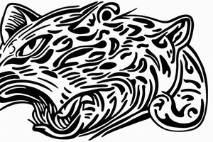 Jaguar head with fire tattoo idea
