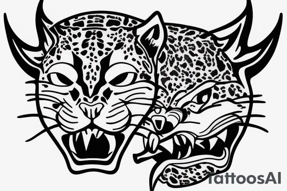 Jaguar head with fire tattoo idea