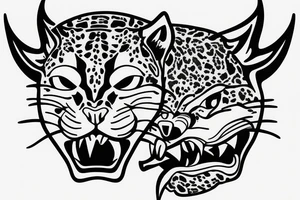 Jaguar head with fire tattoo idea