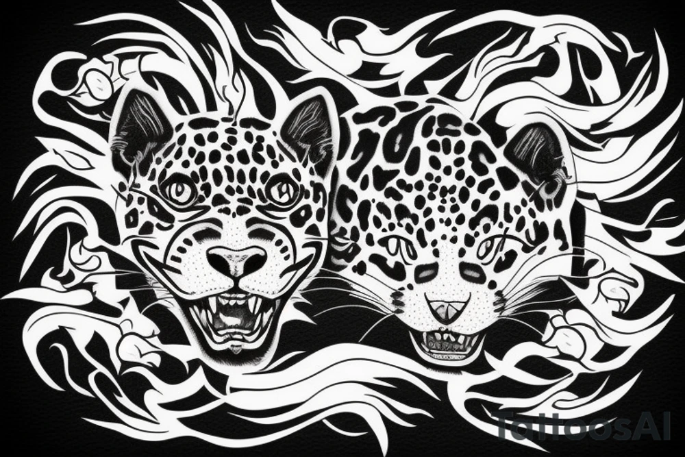 Jaguar with fire tattoo idea