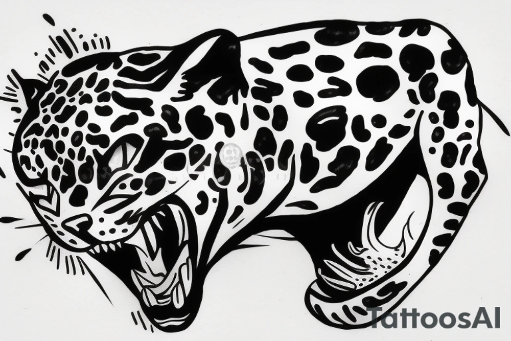Jaguar with fire tattoo idea