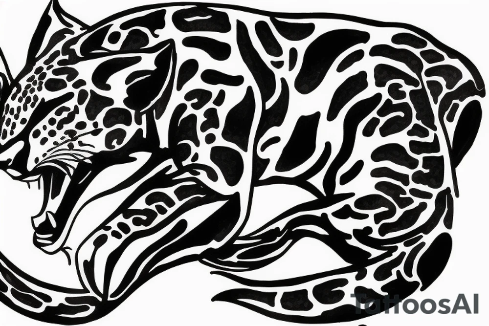 Jaguar with fire tattoo idea