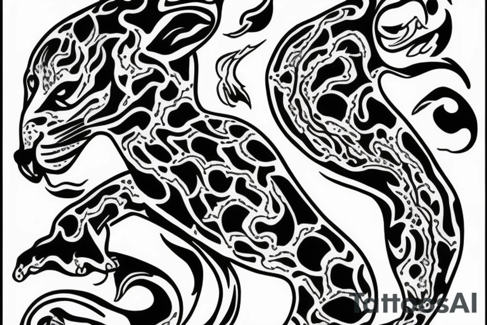 Jaguar with fire tattoo idea