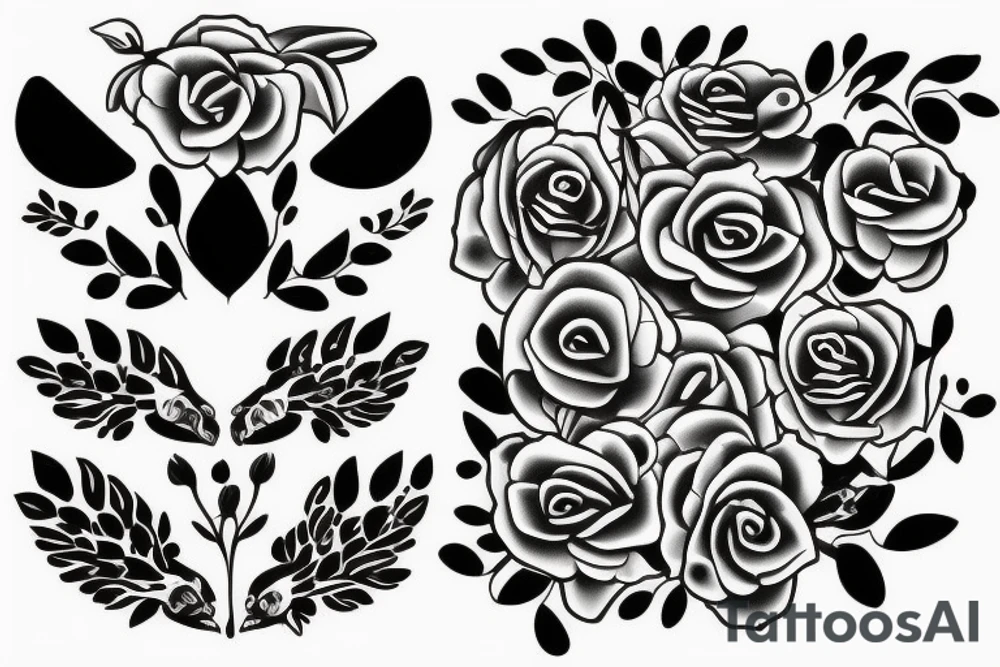 Jaguar with flowers tattoo idea