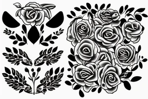 Jaguar with flowers tattoo idea