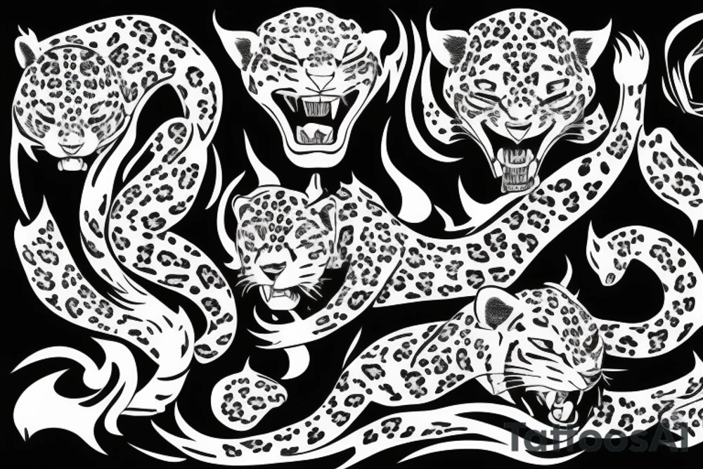 Jaguar with fire tattoo idea