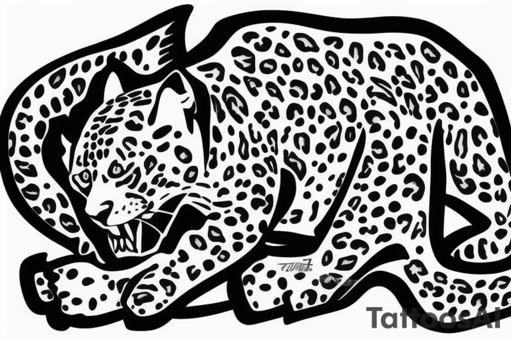 Jaguar with fire tattoo idea