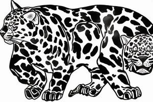 Jaguar with fire tattoo idea