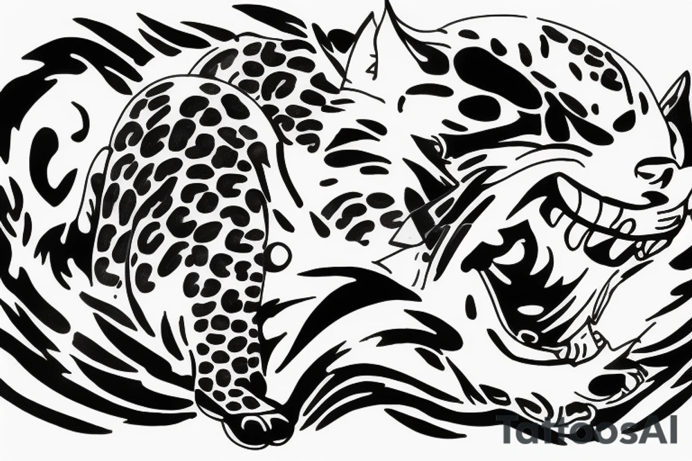 Jaguar with fire tattoo idea