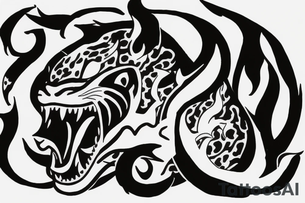 Jaguar with fire tattoo idea