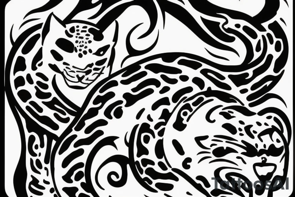 Jaguar with fire tattoo idea