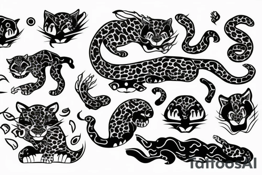 Jaguar with fire tattoo idea