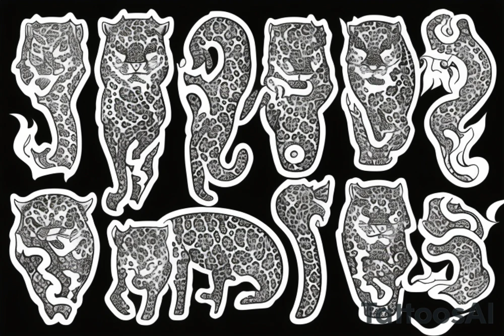 Jaguar with fire tattoo idea