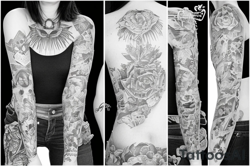 girl in full tattoo idea