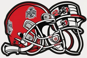 brutus buckeye with an ohio state football helmet below it tattoo idea