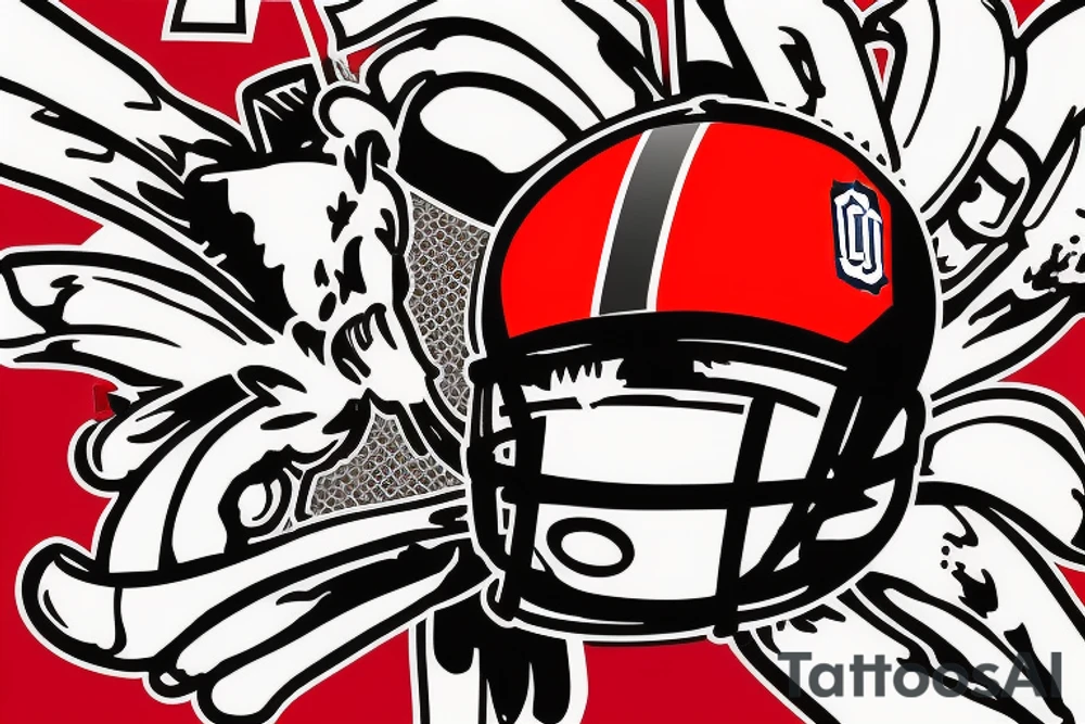 brutus buckeye with an ohio state football helmet below it tattoo idea