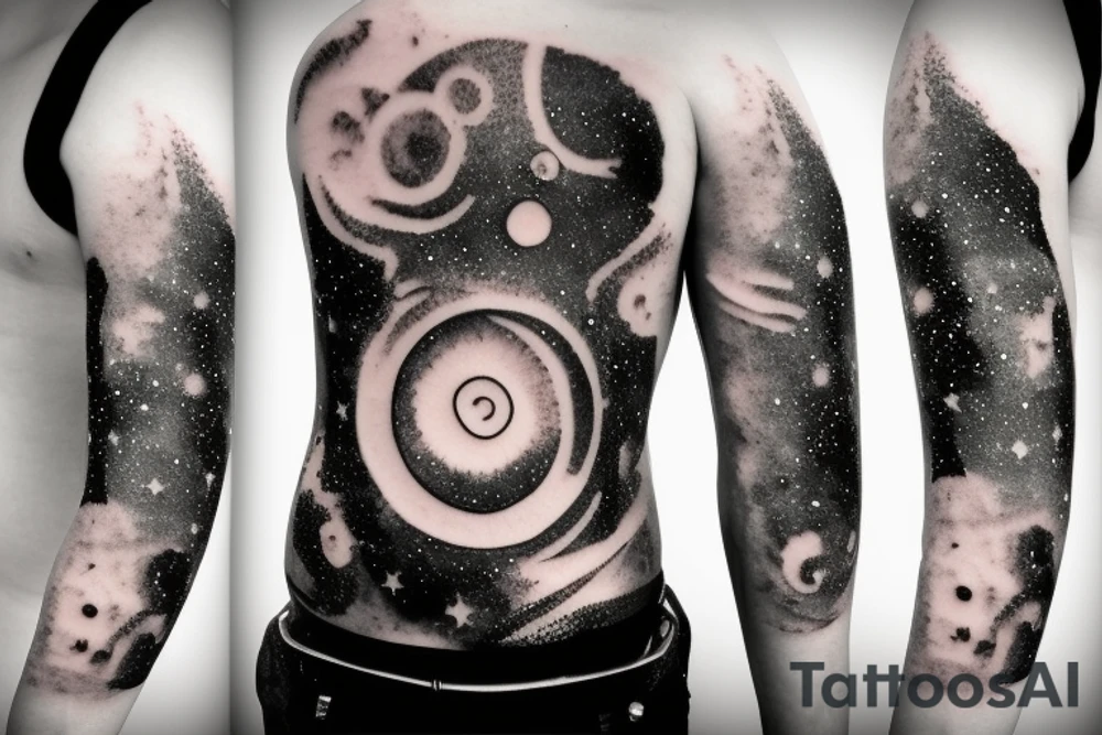 Lighthouse with galaxy tattoo idea