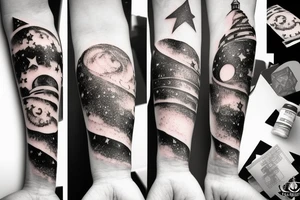Lighthouse with galaxy tattoo idea
