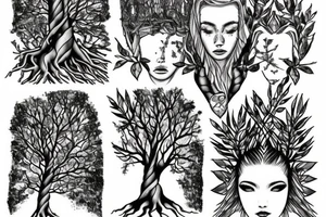 Trees with Reyna, Isla and Euan with roots tattoo idea